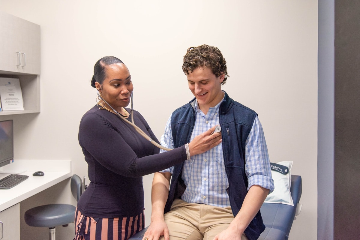 Vitalcare family practice andrea mayo and patient