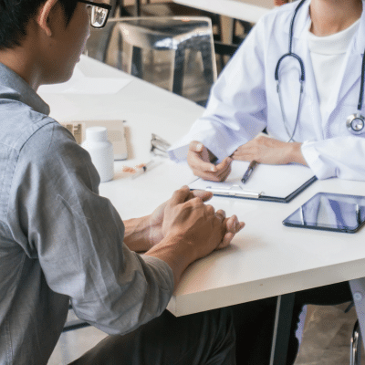 What to expect from your first weight management visit 1 Patient consultation with healthcare professional, representing first weight management visit